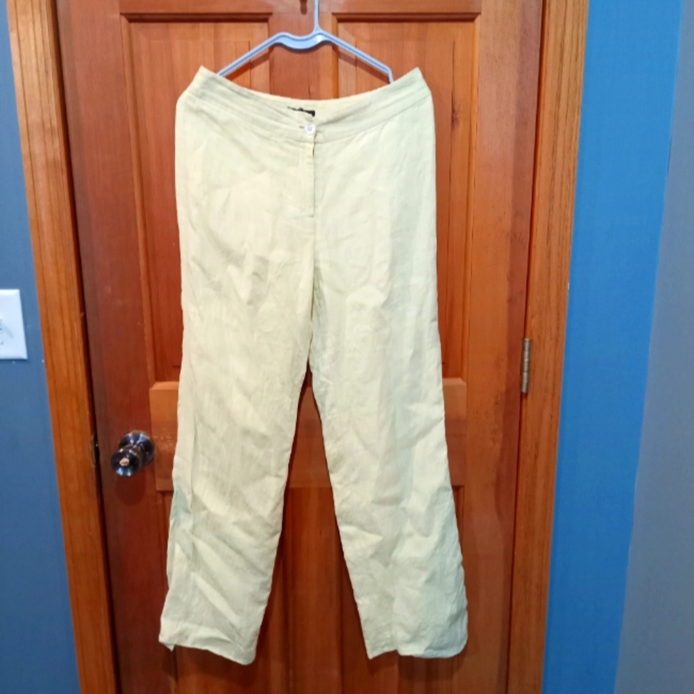 Basel 100% linen yellow pants size 28